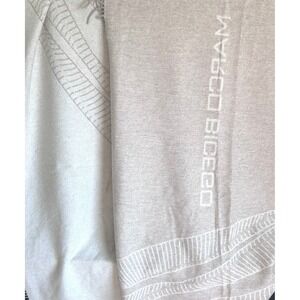 Marco Bicego Beige Wool Blend Throw with Fringe Geometric Pattern